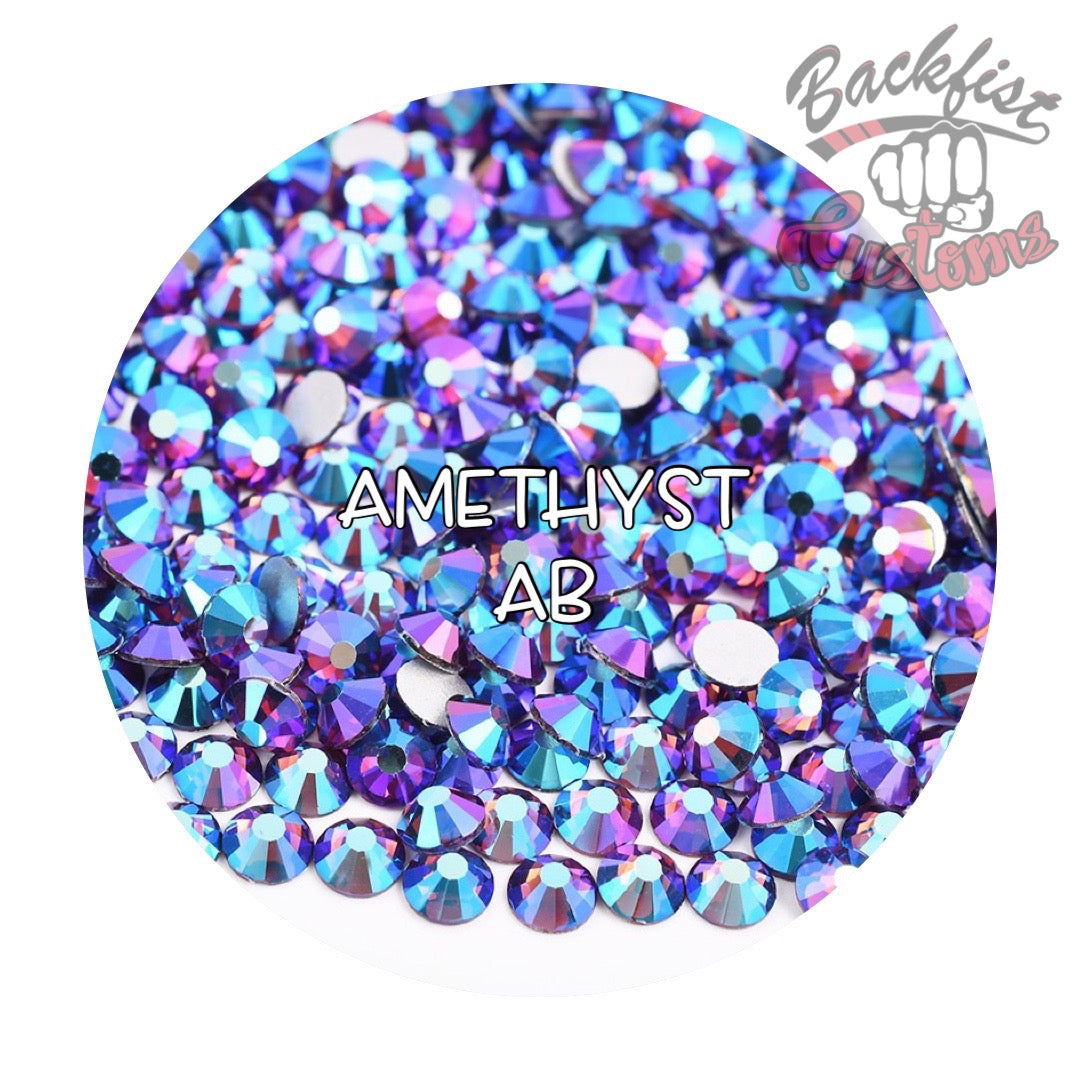 Glass Rhinestones || Amethyst AB || Flat Back Non-Hotfix