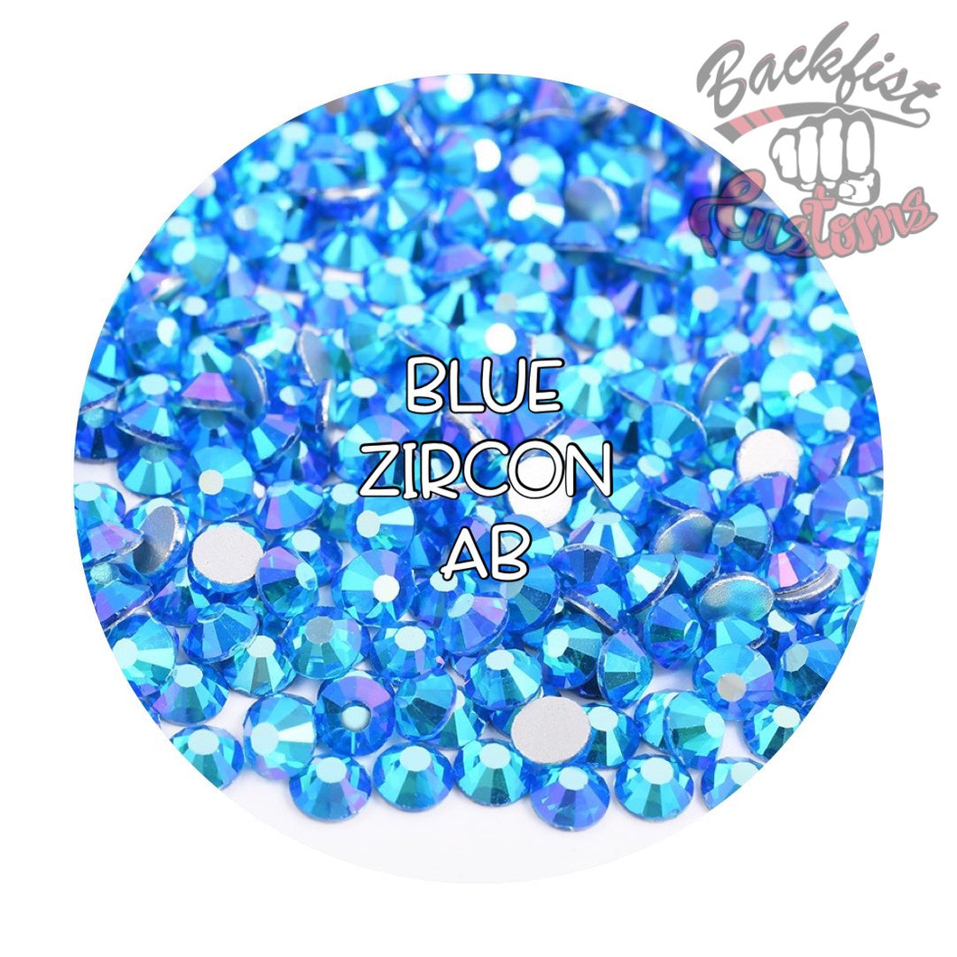 Glass Rhinestones || Blue Zircon AB || Flat Back Non-Hotfix