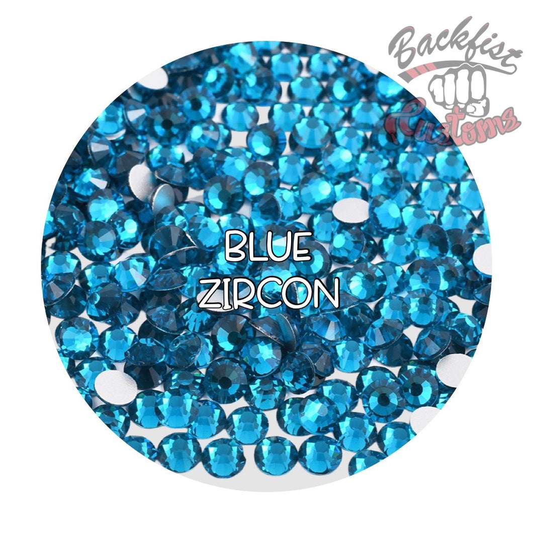Glass Rhinestones || Blue Zircon || Flat Back Non-Hotfix