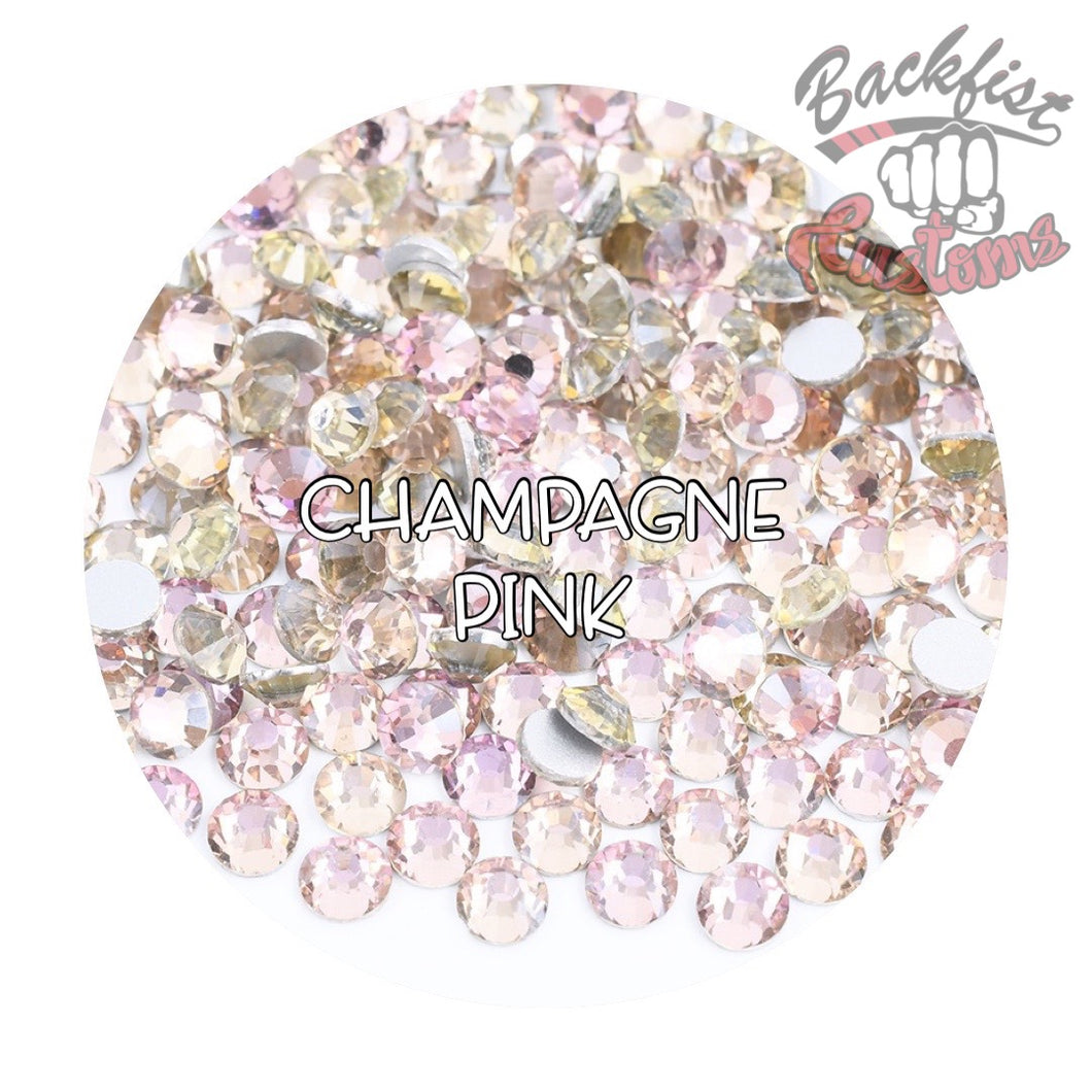 Glass Rhinestones || Champagne Pink || Flat Back Non-Hotfix