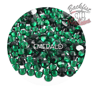 Glass Rhinestones || Emerald || Flat Back Non-Hotfix
