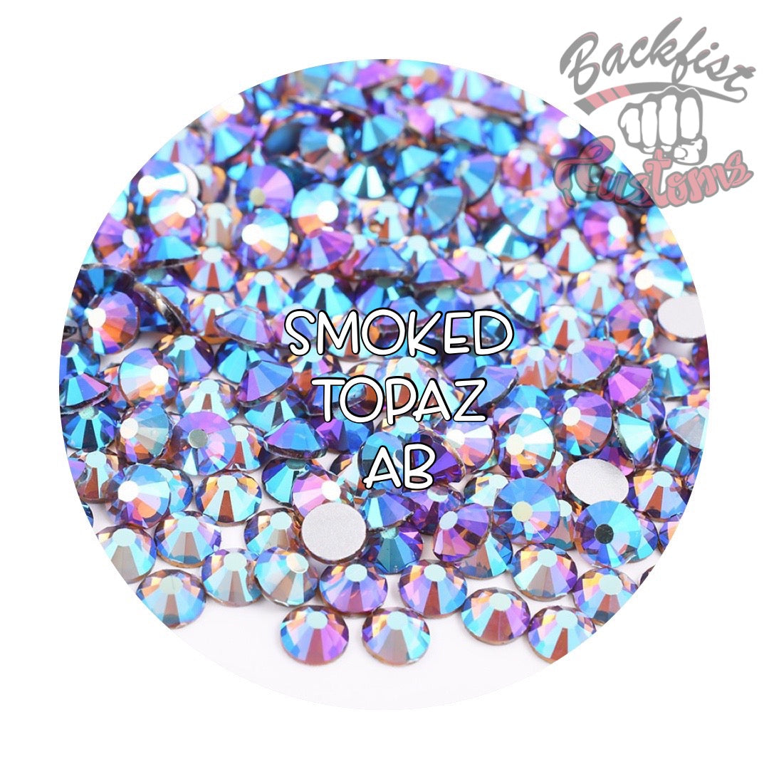 Glass Rhinestones || Smoked Topaz AB || Flat Back Non-Hotfix